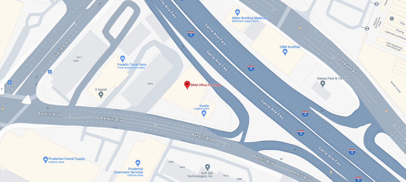 Google Map of BKM Office Furniture Location