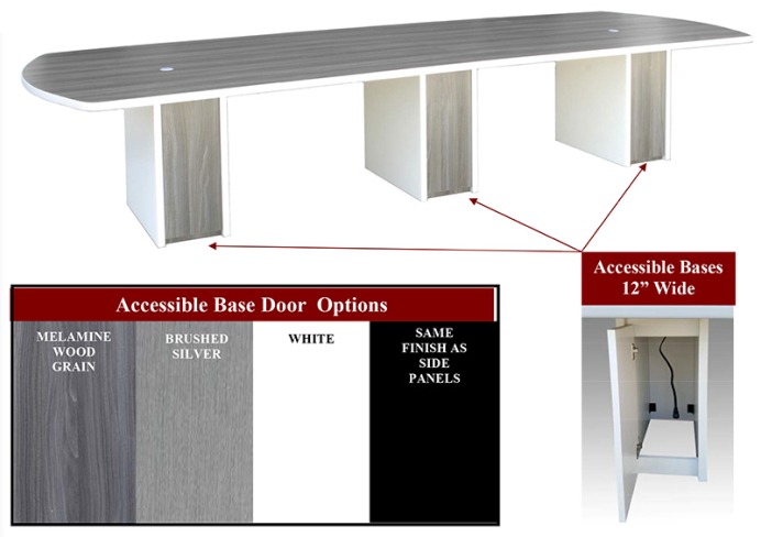 Accessible Base Door Options on ARKO Conference Table
